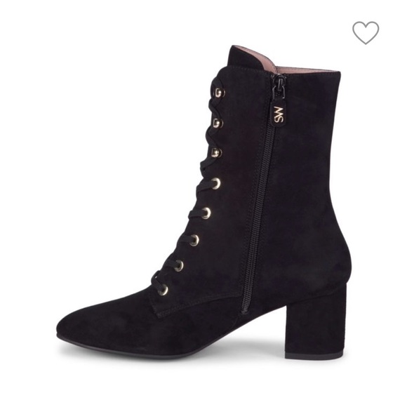 Stuart Weitzman Suede Block Heel Booties - Picture 1 of 7